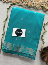 Indupriyaa Light Rama Handloom Soft Silk Saree With Rich Pallu